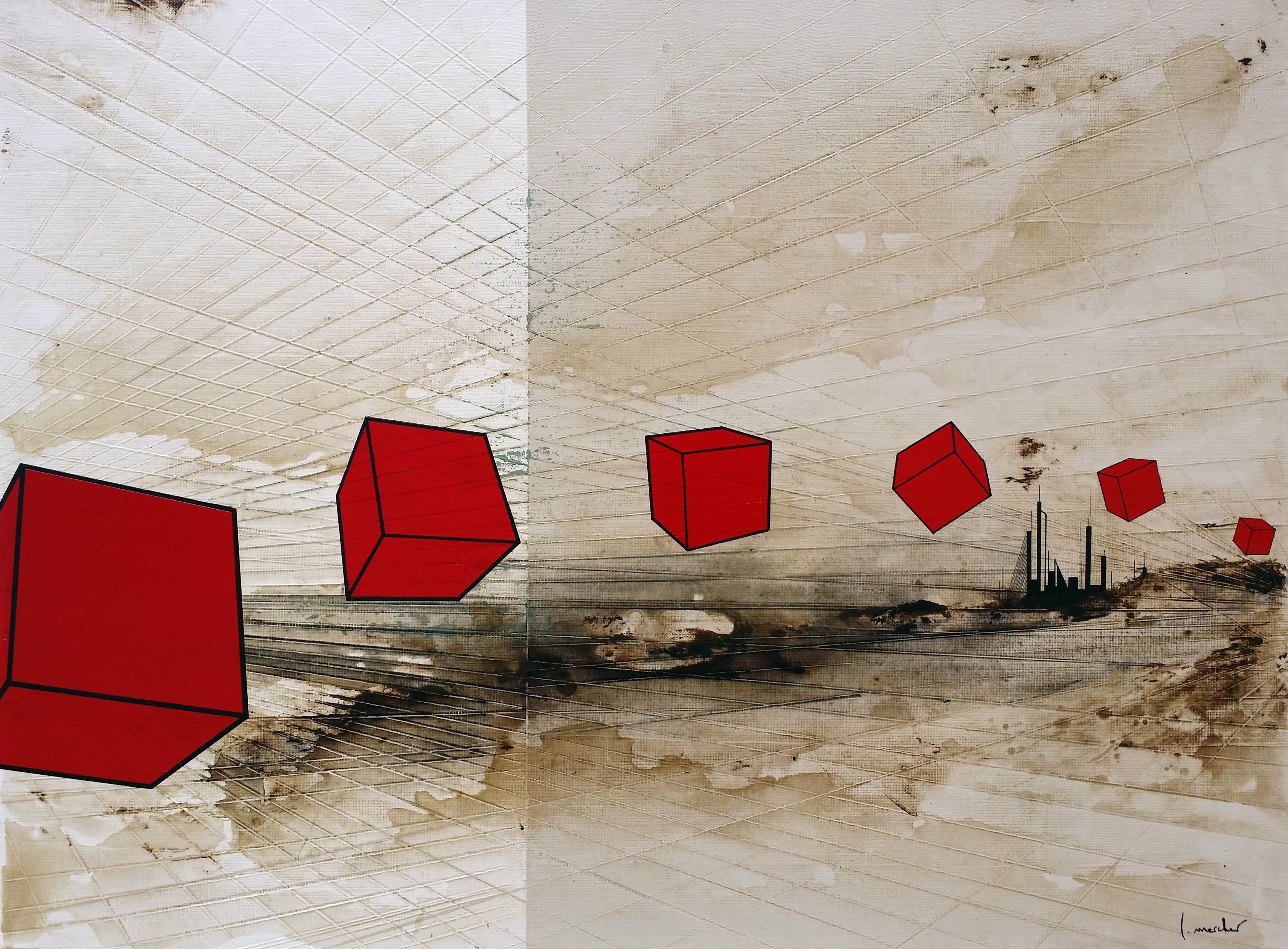 Tableau de LUDOVIC MERCHER a pour titre AWAY style abstrait dim : LUDOVIC MERCHERprix:450