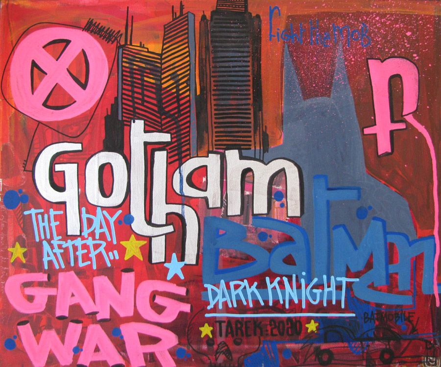Tableau de TAREK a pour titre GOTHAM style graphique dim : TAREKprix: