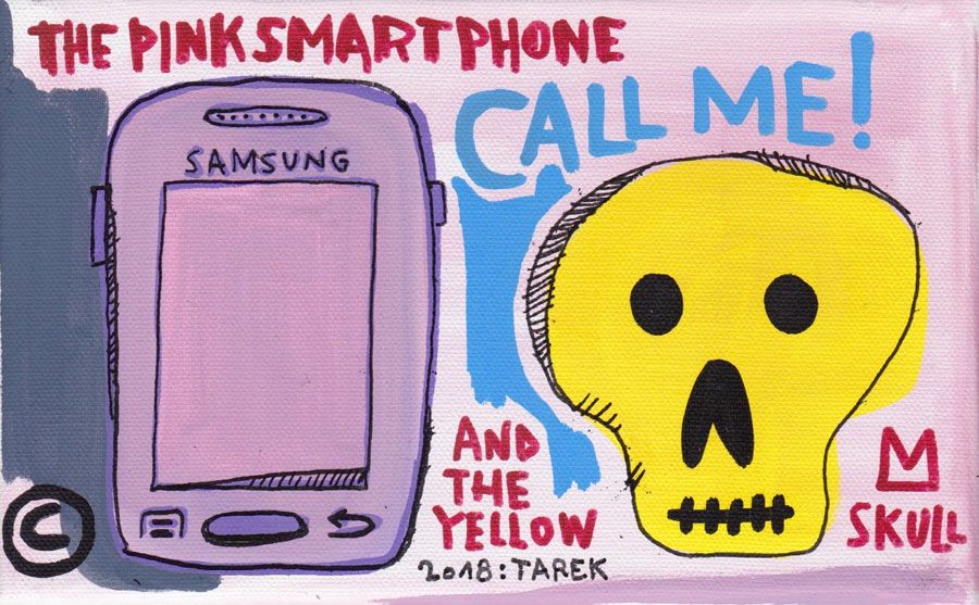 Tableau de TAREK a pour titre CALL ME style street pop art dim : TAREKprix:140