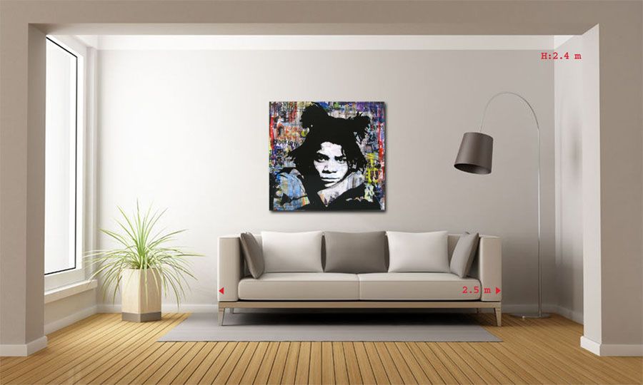 Tableau de THIERRY RASINE a pour titre YOUNG KING style street pop art, street art dim : THIERRY RASINEprix:1250