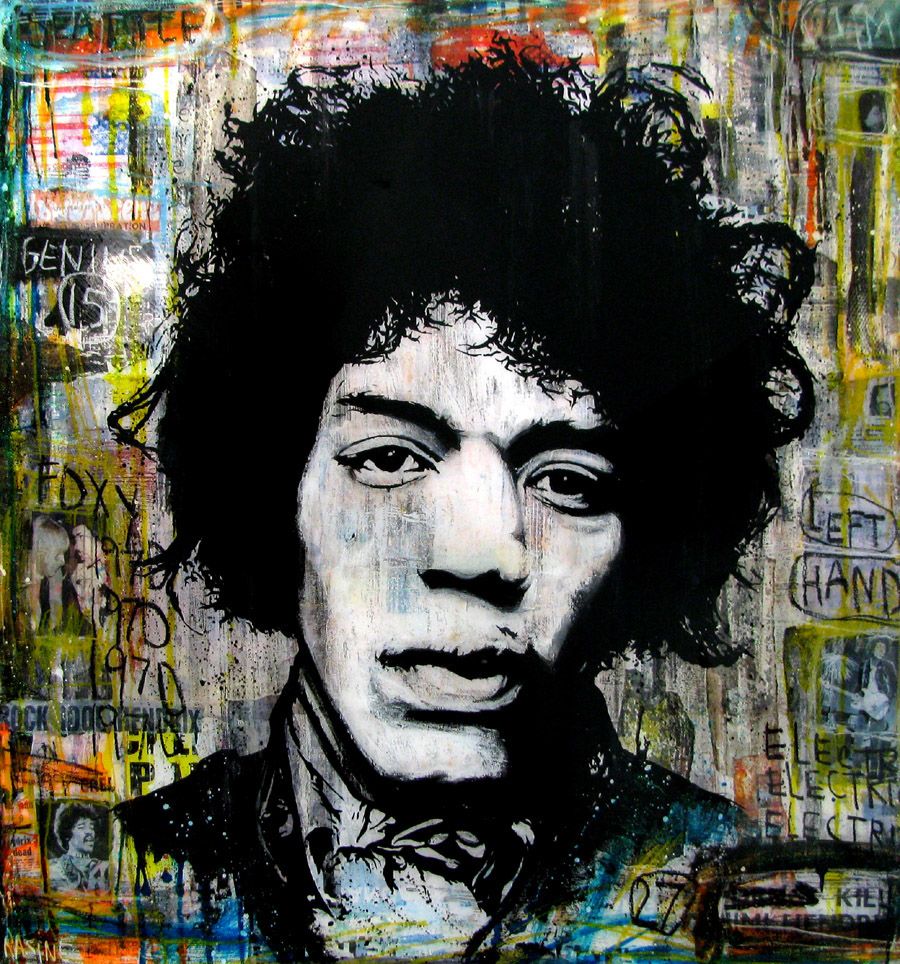 Tableau de THIERRY RASINE a pour titre ROCK IDOL style figuratif dim : THIERRY RASINEprix:110