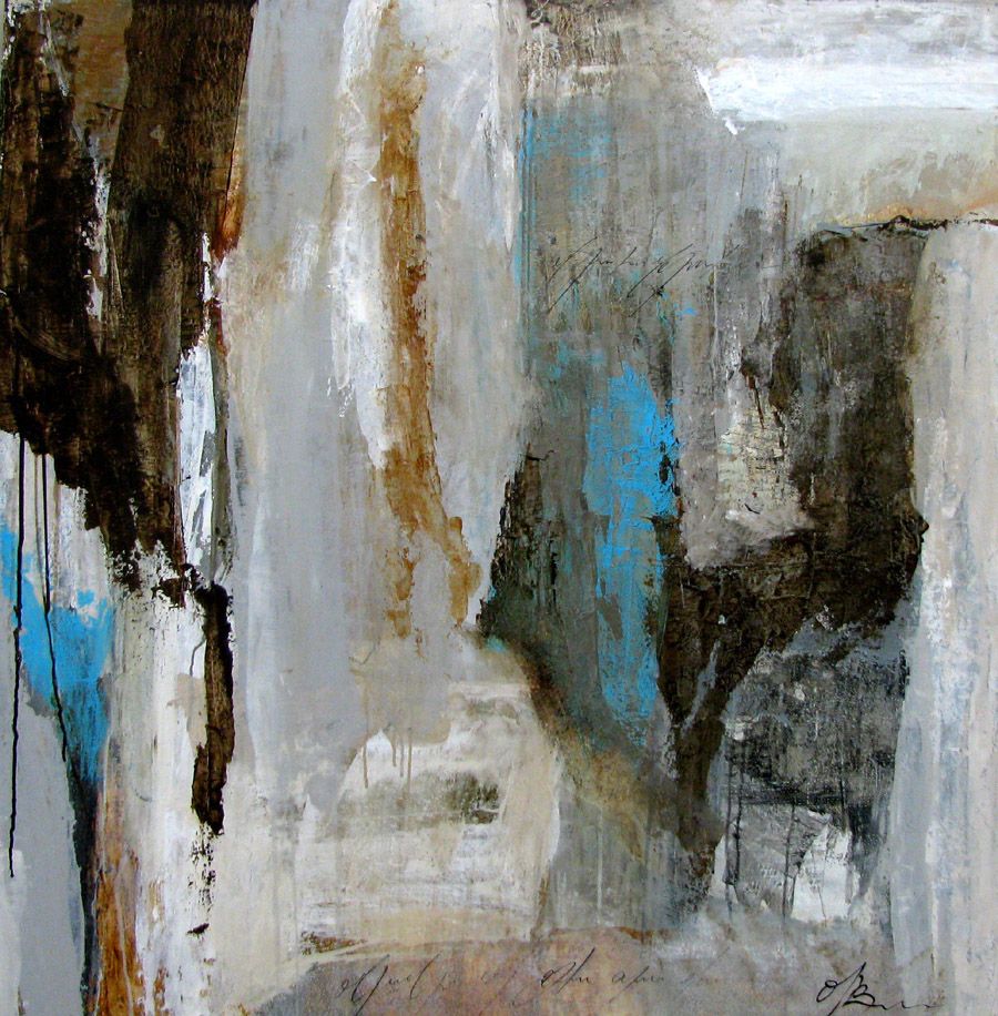 Tableau de MICHELLE BOISSONOT a pour titre TERRE ET MER style abstrait dim : MICHELLE BOISSONOTprix:850