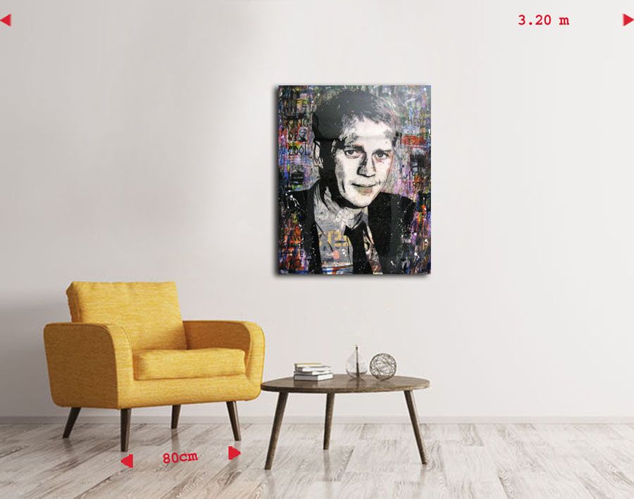 Tableau de THIERRY RASINE a pour titre STEVE style street pop art, street art dim : THIERRY RASINEprix:1000