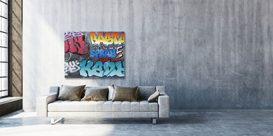 Tableau de KENY a pour titre VANDAL STYLE style graffiti, street art dim : KENYprix:900