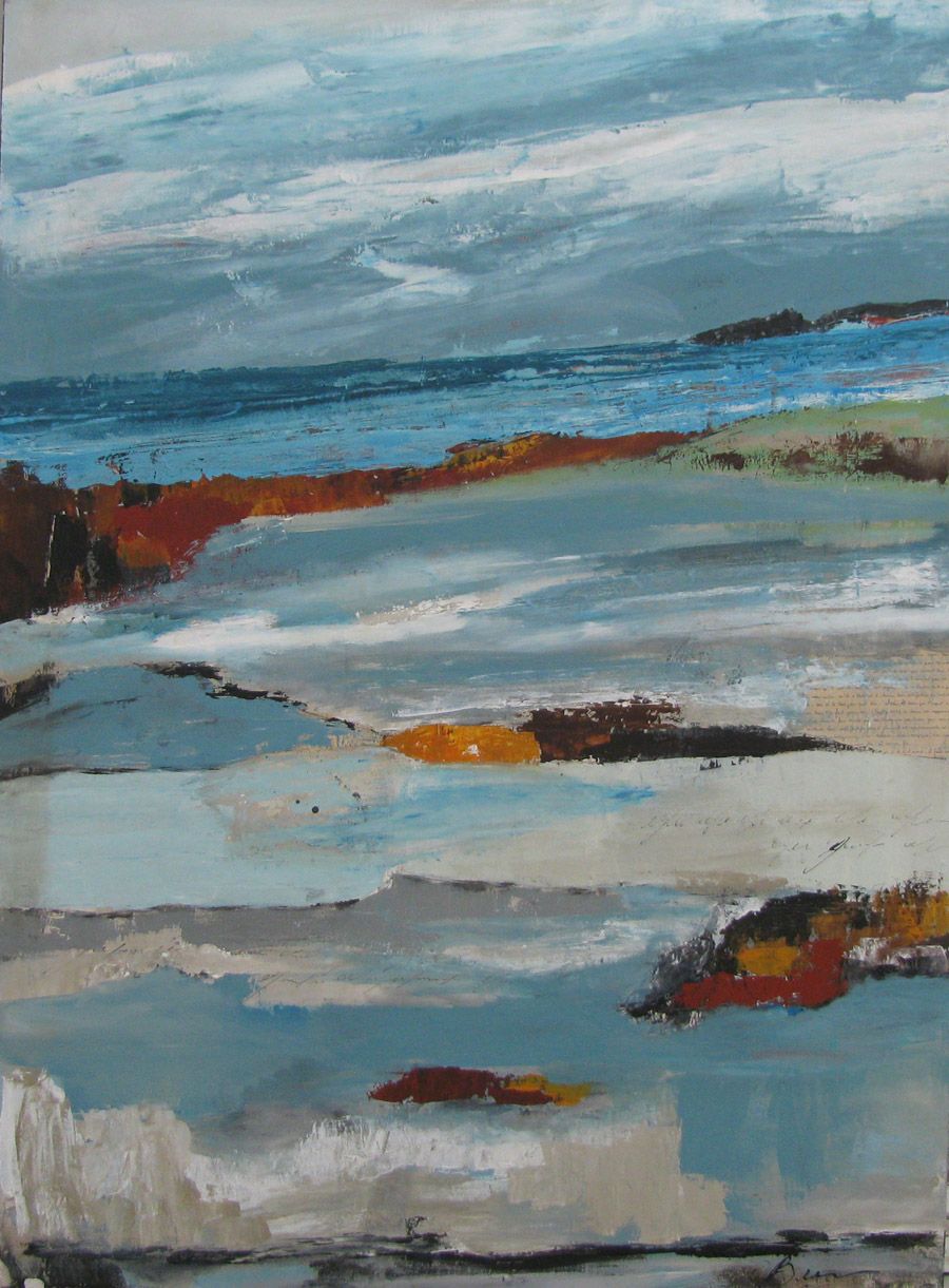 Tableau de MICHELLE BOISSONOT a pour titre IMPRESSIONS SALINES style abstrait dim : MICHELLE BOISSONOTprix:850