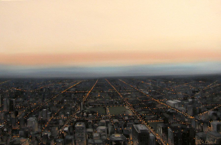 Tableau de ELISE BARAT a pour titre CHICAGO style figuratif dim : ELISE BARATprix:850