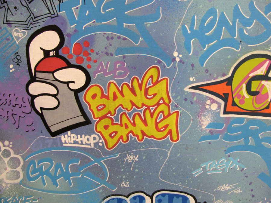 Tableau de KENY a pour titre SPRAY WAR style graffiti, street art dim : KENYprix:300