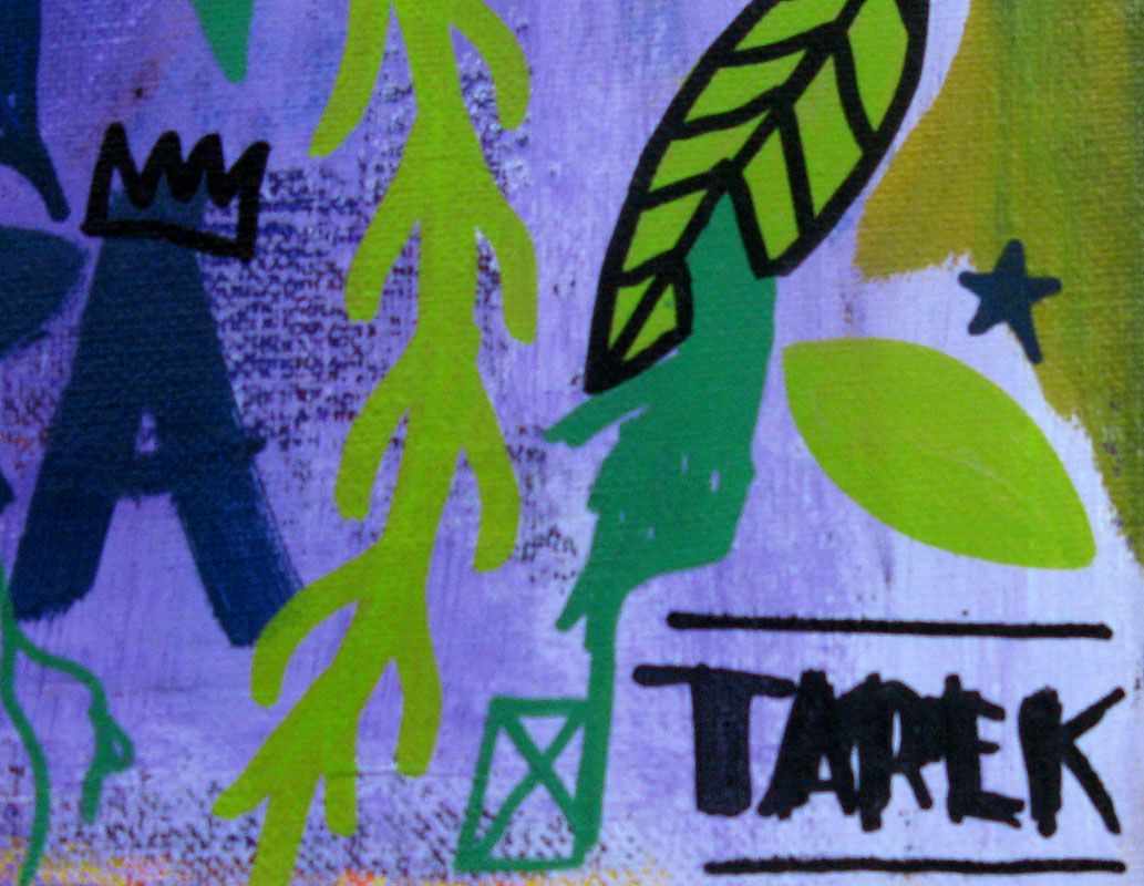 Tableau de TAREK a pour titre La Calavera style street art dim : TAREKprix:500
