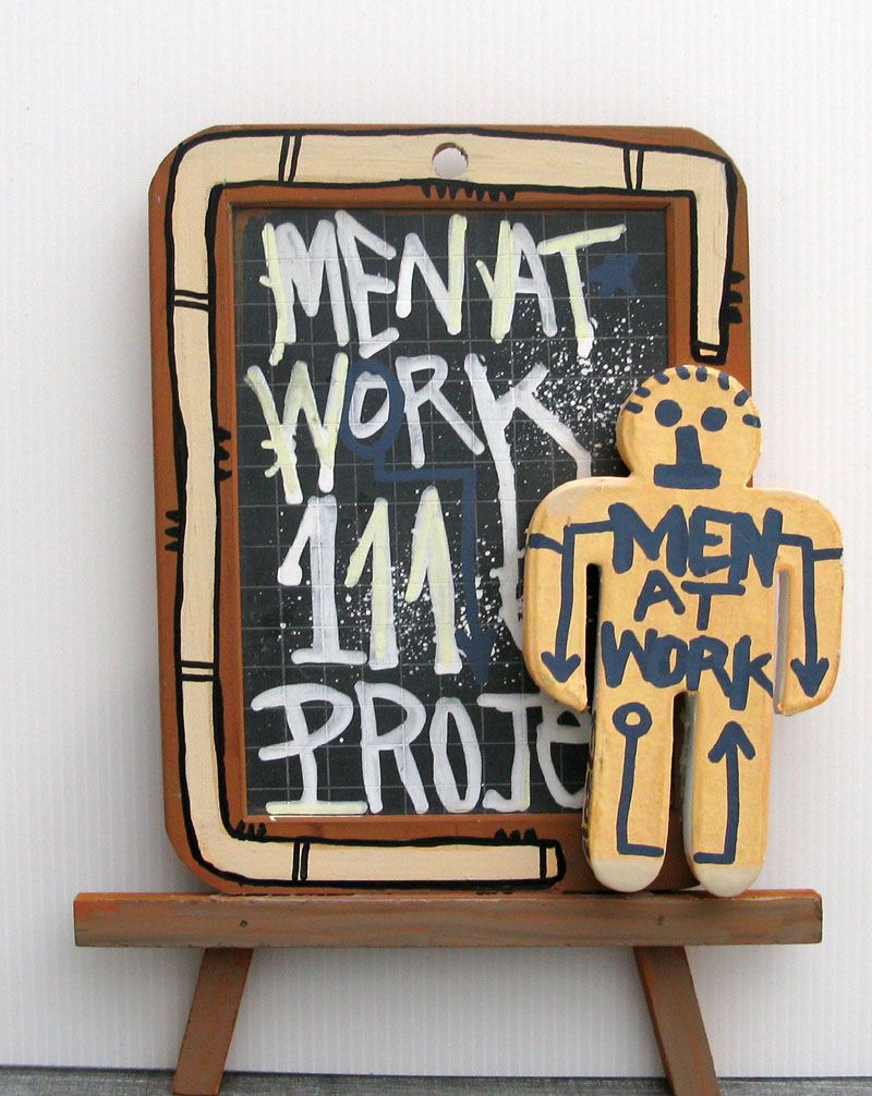 Sculpture de TAREK a pour titre Men At Work 111 style graphique dim : TAREKprix:90