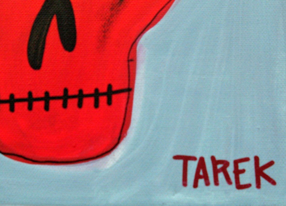 Tableau de TAREK a pour titre The Yellow TV Set style street pop art, graphique dim : TAREKprix:480