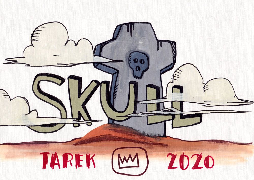 Dessin de TAREK a pour titre SKULL style graphique dim : TAREKprix:150