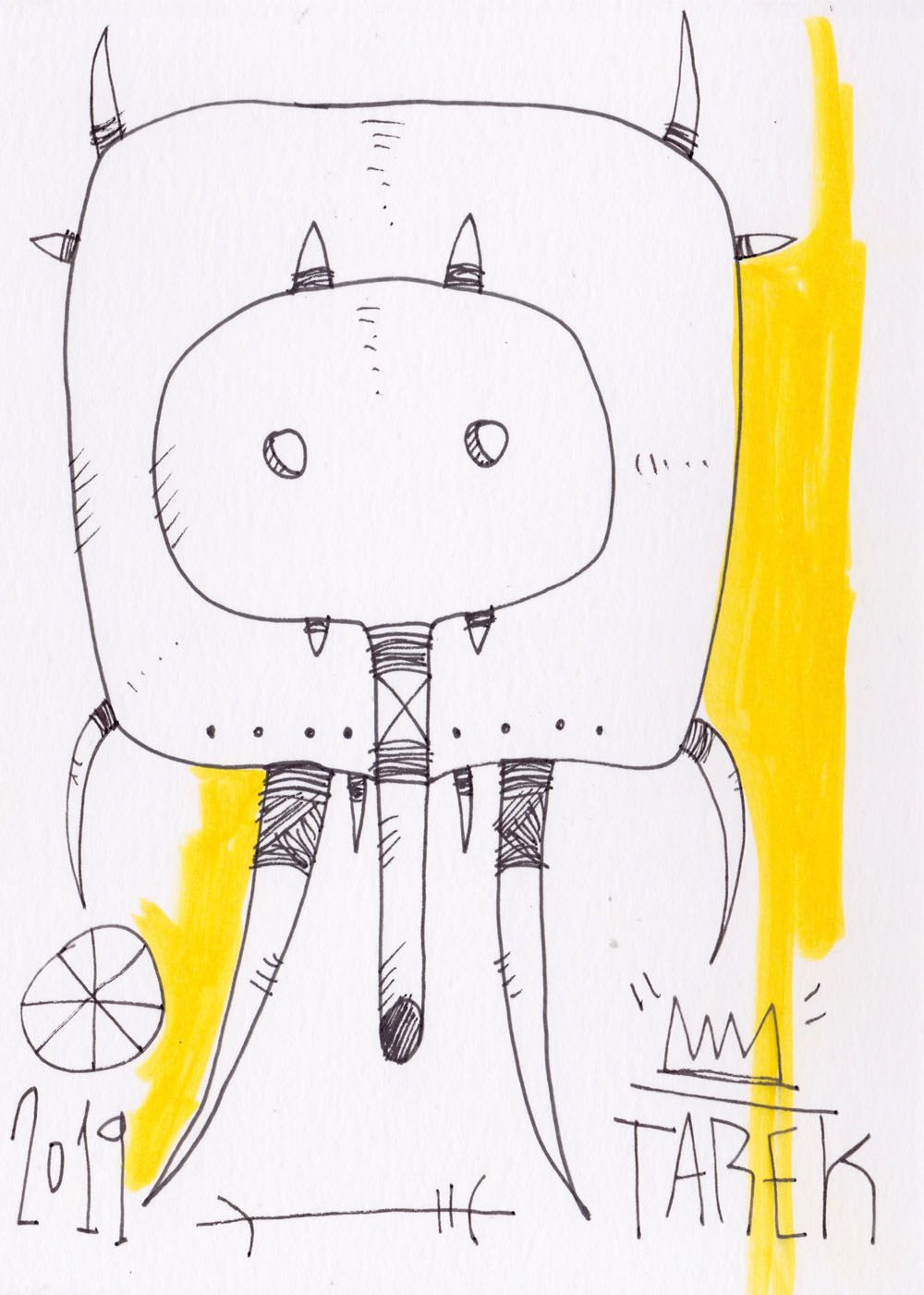 Dessin de TAREK a pour titre MASK ELEPHANT style graphique dim : TAREKprix: