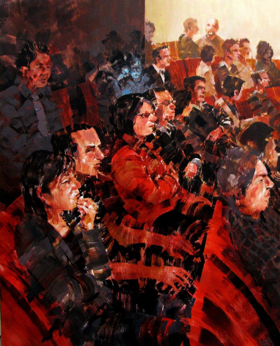 Tableau de HEATON RUDYARD a pour titre PUBLIC style figuratif dim : HEATON RUDYARDprix:600