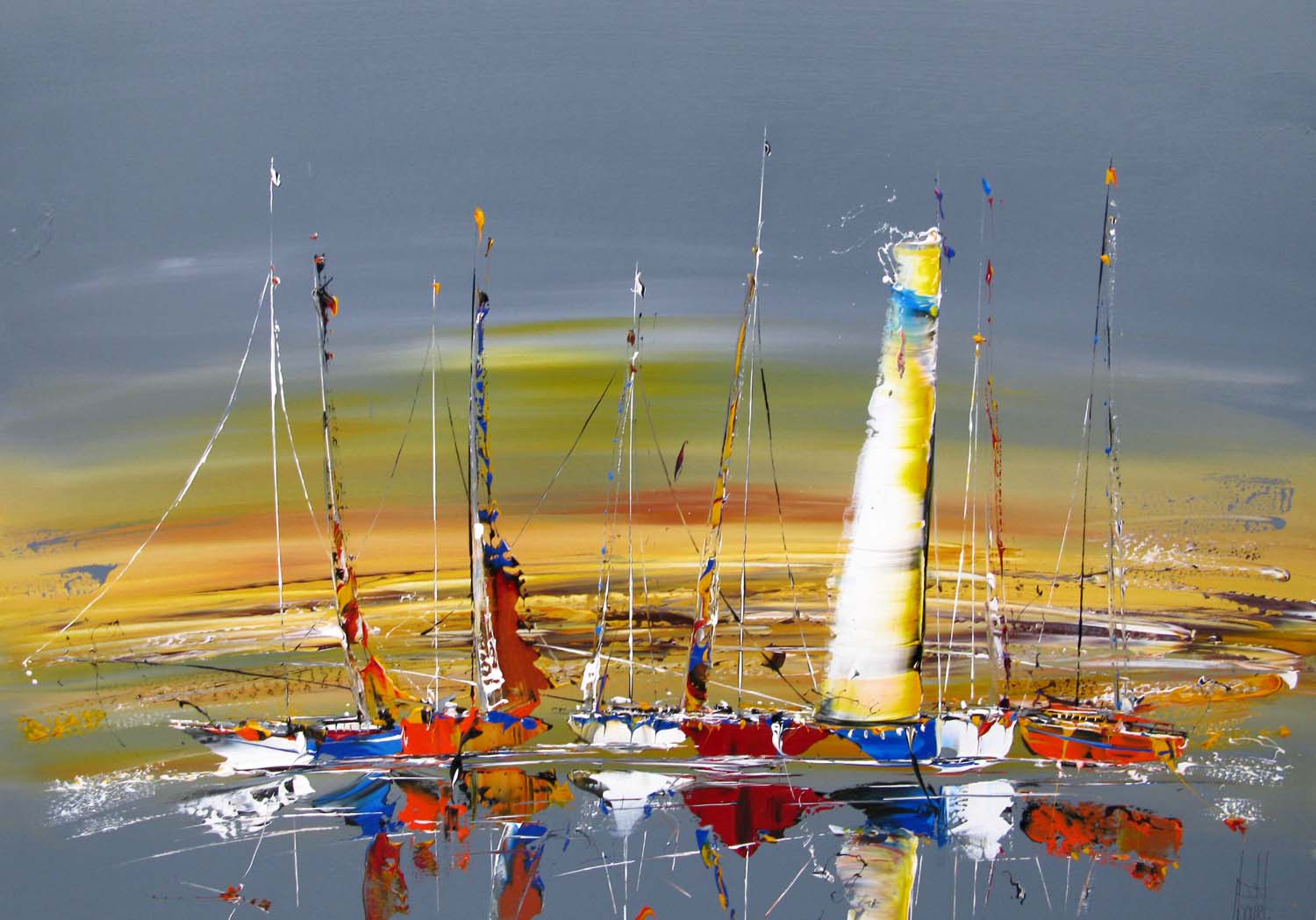 Tableau de F. BOUTET a pour titre MARINE ABSTRAITE 2024-58 style abstrait dim : F. BOUTETprix:1200