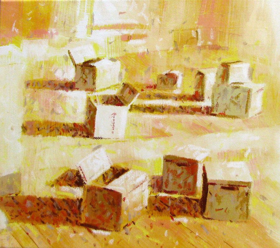 Tableau de HEATON RUDYARD a pour titre DEMENAGEMENT style figuratif dim : HEATON RUDYARDprix:240