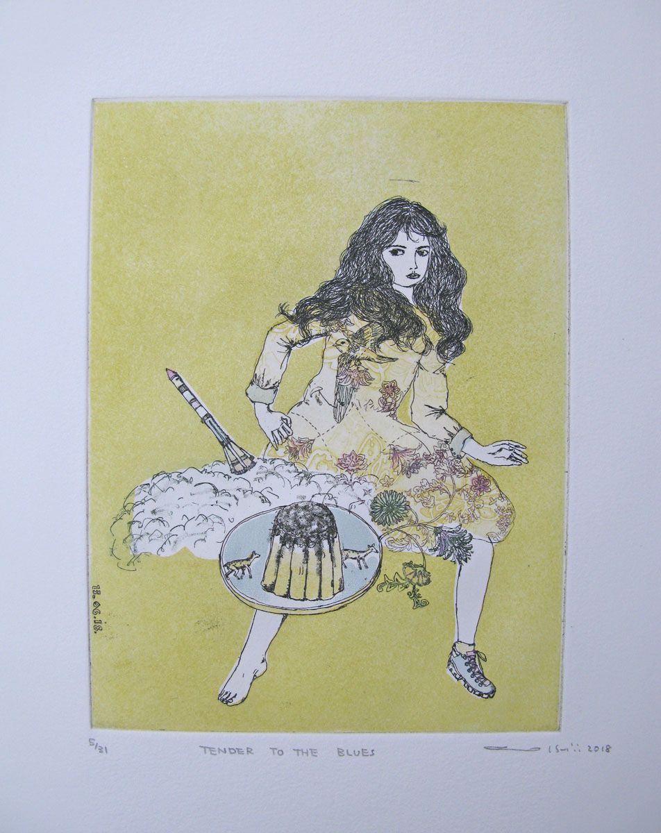 Editions d'art de ATSUKO ISHII a pour titre TENDER TO THE BLUES style figuratif dim : ATSUKO ISHIIprix:130