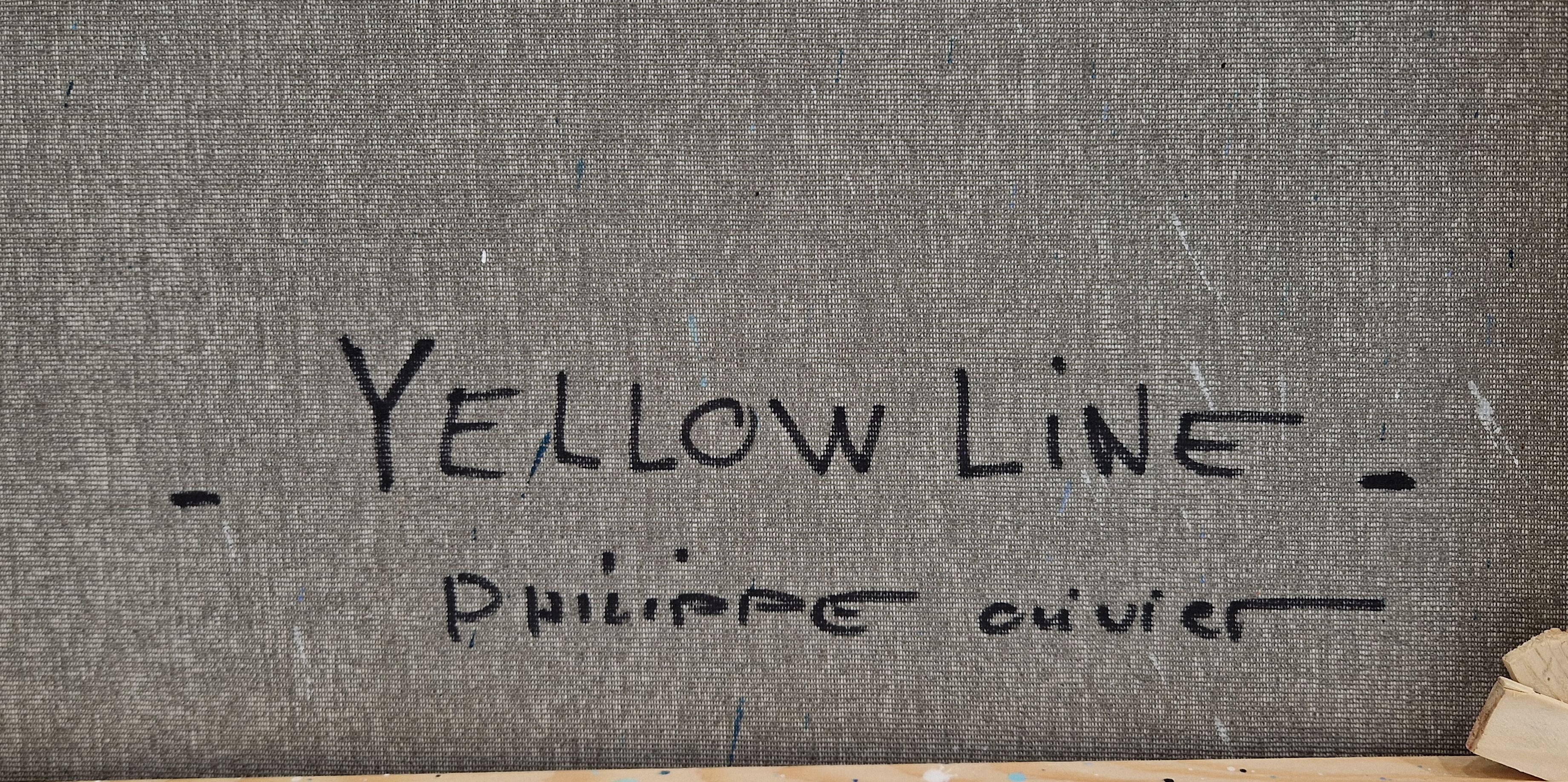 Tableau de Philippe Boliviera a pour titre Yellow Line style abstrait dim : Philippe Bolivieraprix:700