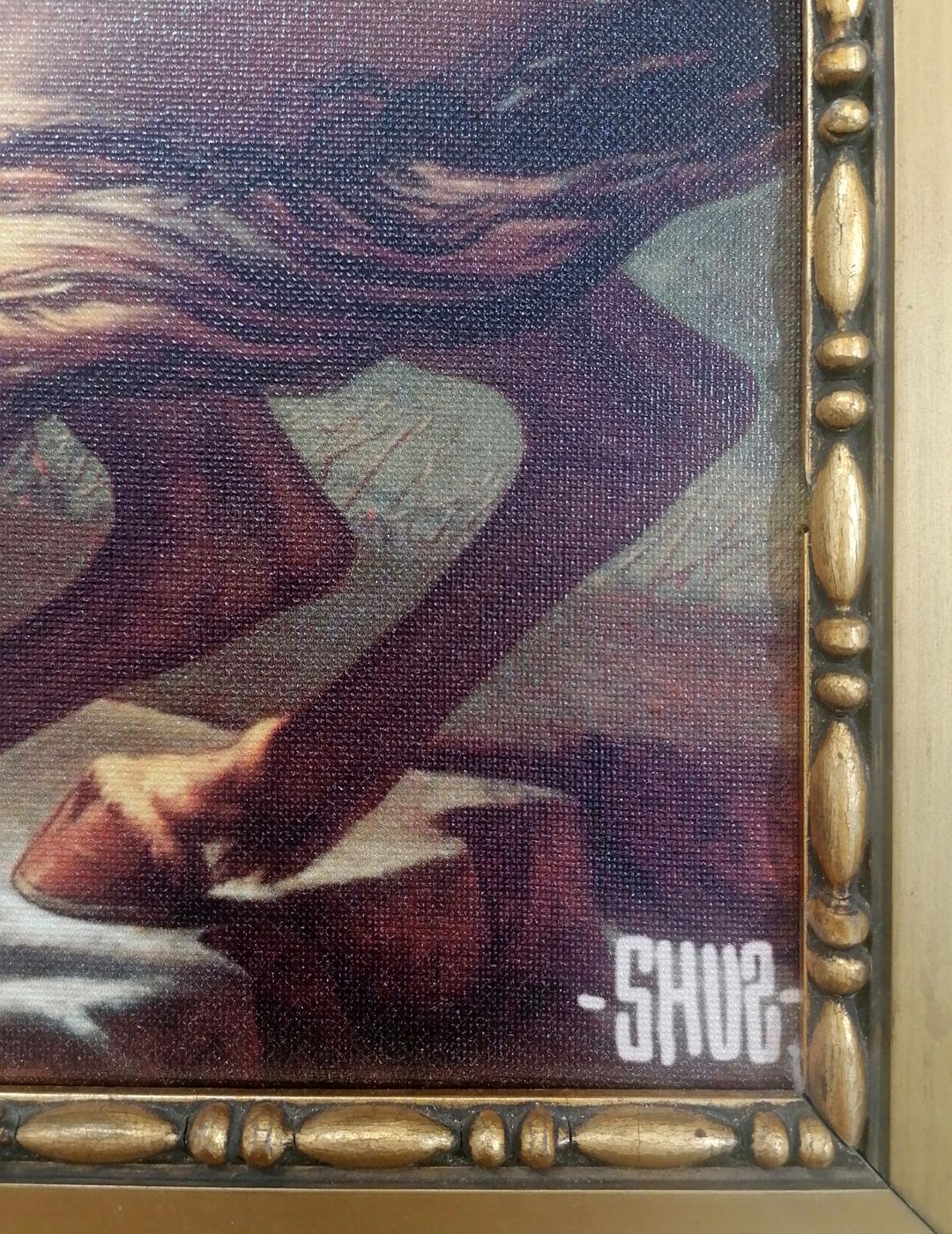 Tableau de SHUZ a pour titre NIKE EMPIRE TABLEAU style figuratif dim : SHUZprix:500