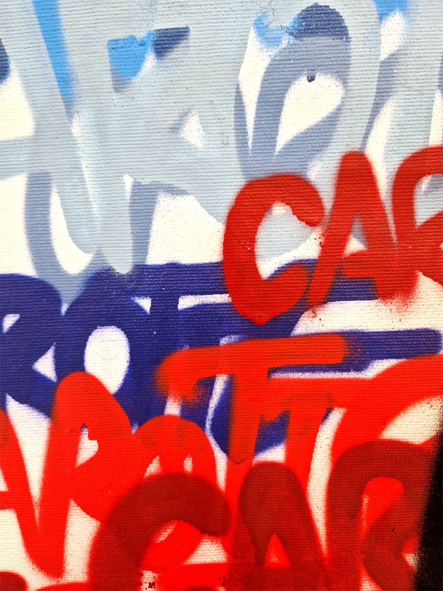 Tableau de Carotte a pour titre Le gout de la Carotte dans t'as street style graffiti, street art dim : Carotteprix:690