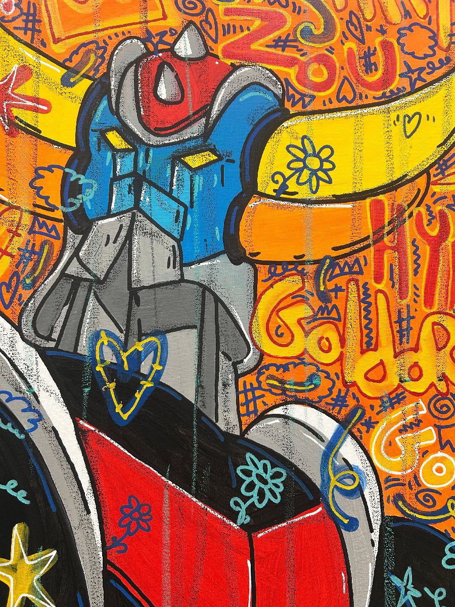 Tableau de RICO SAB a pour titre Goldorak Go style street pop art dim : RICO SABprix:450