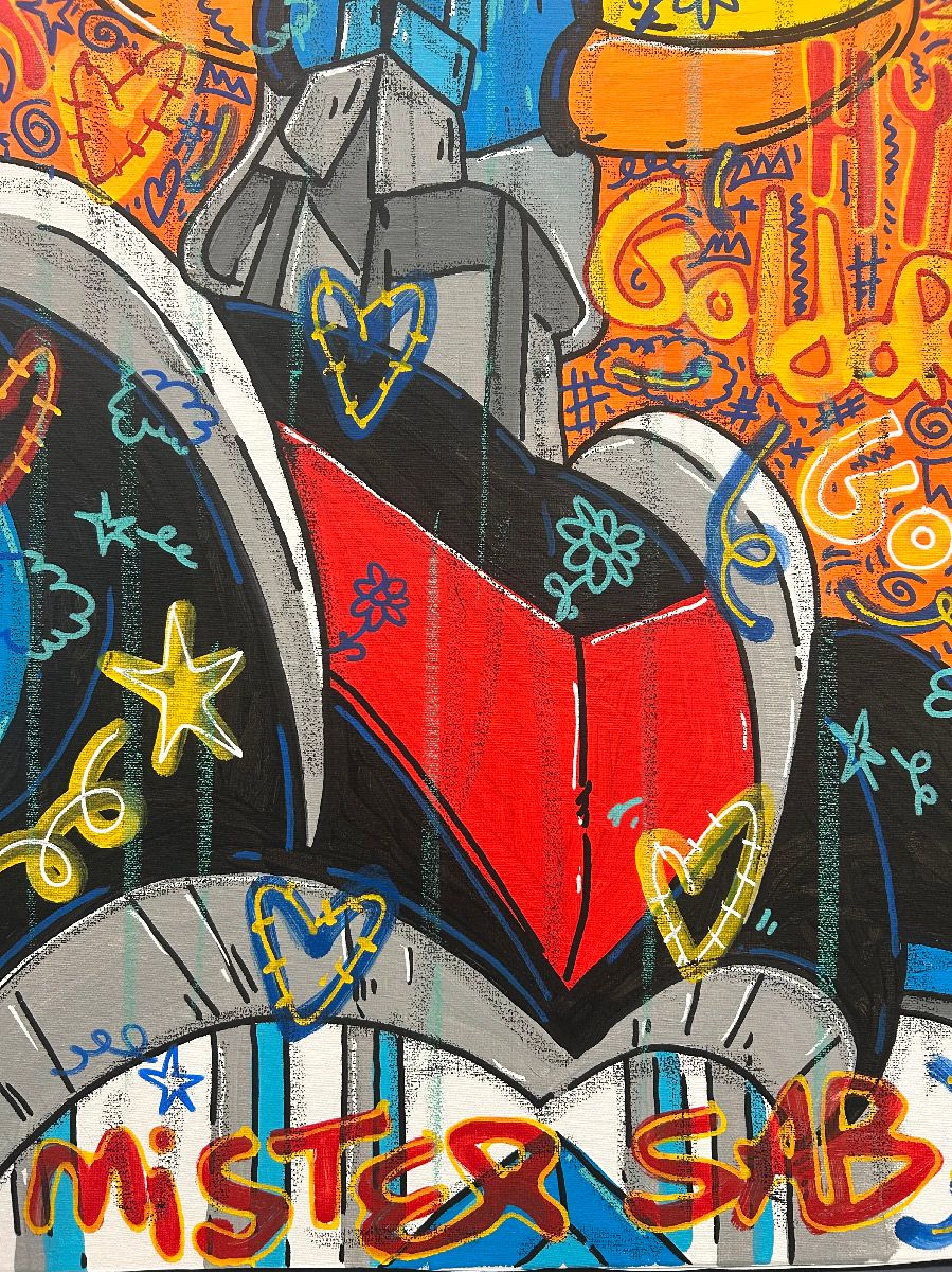 Tableau de RICO SAB a pour titre Goldorak Go style street pop art dim : RICO SABprix:450