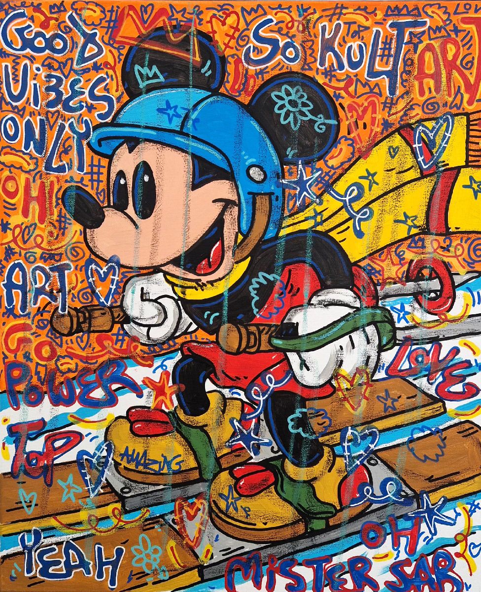 Tableau de RICO SAB a pour titre Good Vibes Only style street pop art, street art dim : RICO SABprix:290