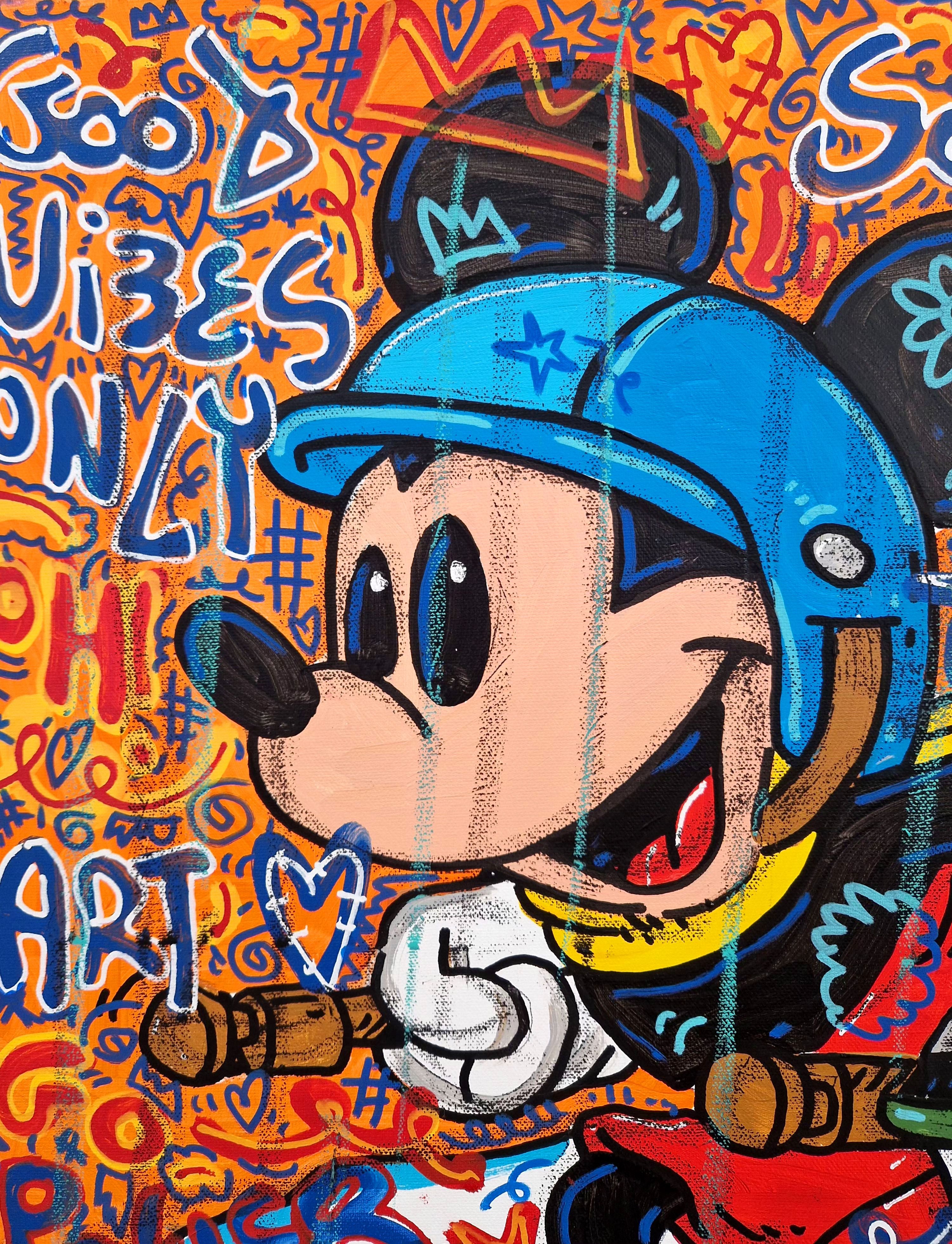 Tableau de RICO SAB a pour titre Good Vibes Only style street pop art, street art dim : RICO SABprix:290