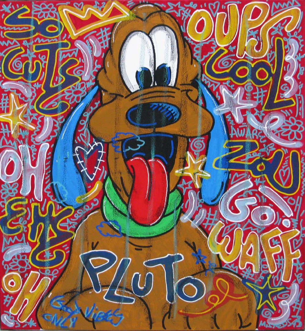 Tableau de RICO SAB a pour titre Pluto style street pop art, street art dim : RICO SABprix:290