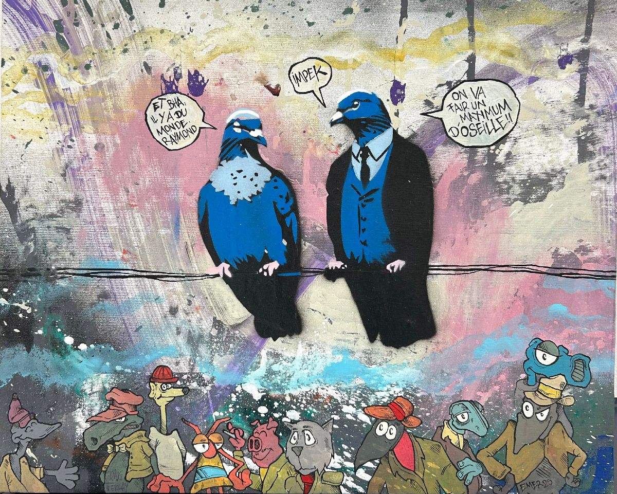 Tableau de Craig & Emer a pour titre Capitalisme style graffiti, street art dim : Craig & Emerprix:200