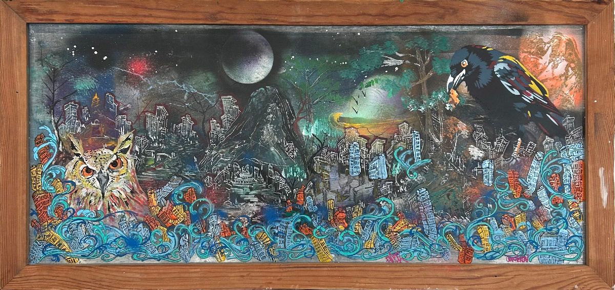 Tableau de Craig & Emer a pour titre La plaque style graffiti, street art dim : Craig & Emerprix:600
