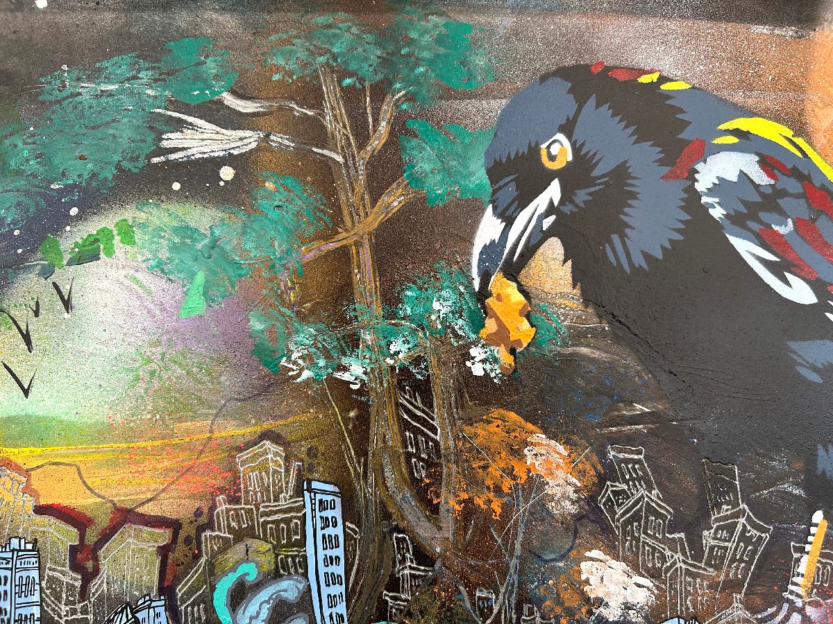 Tableau de Craig & Emer a pour titre La plaque style graffiti, street art dim : Craig & Emerprix:600