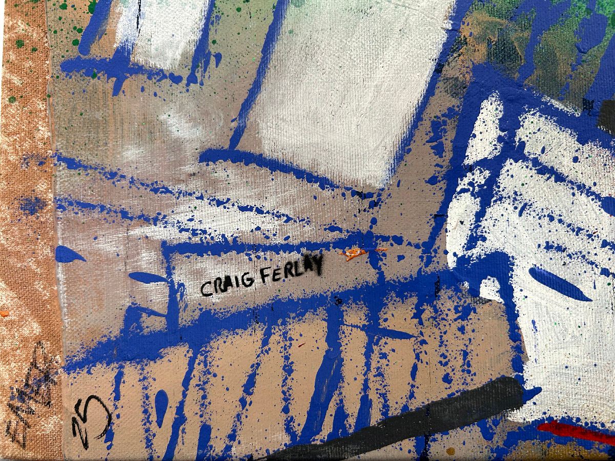 Tableau de Craig & Emer a pour titre Sur le toit du monde style graffiti, street art dim : Craig & Emerprix:320