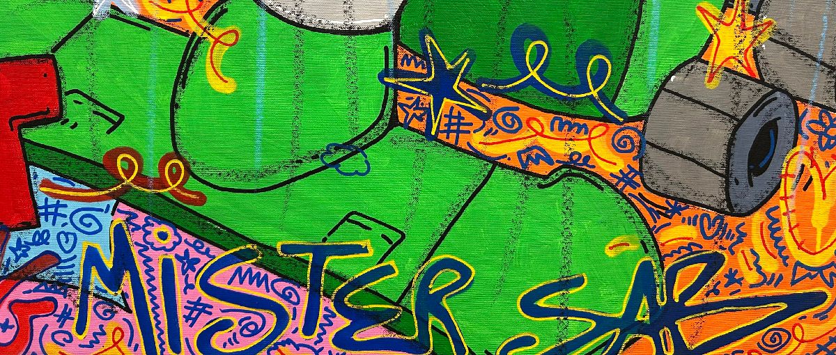 Tableau de RICO SAB a pour titre Mario Kart style street pop art, street art dim : RICO SABprix:2200