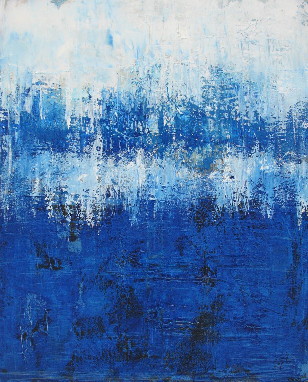 Tableau de TANIA CARRARA a pour titre BLEU ET BLANC 2 style abstrait dim : TANIA CARRARAprix:850