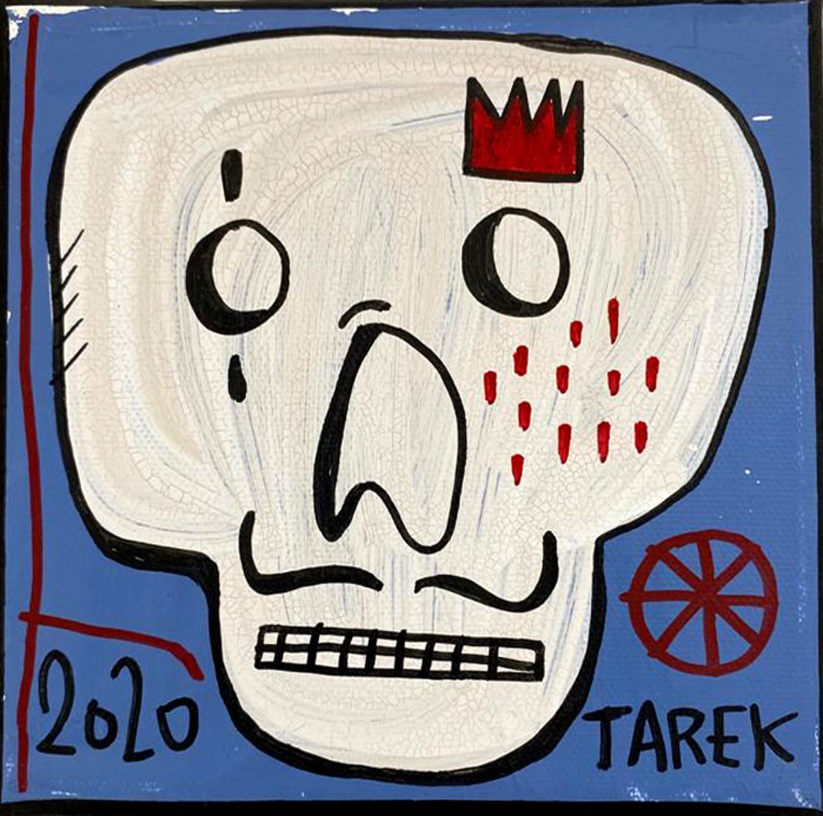 Tableau de TAREK a pour titre Mask larme style street art dim : TAREKprix:70