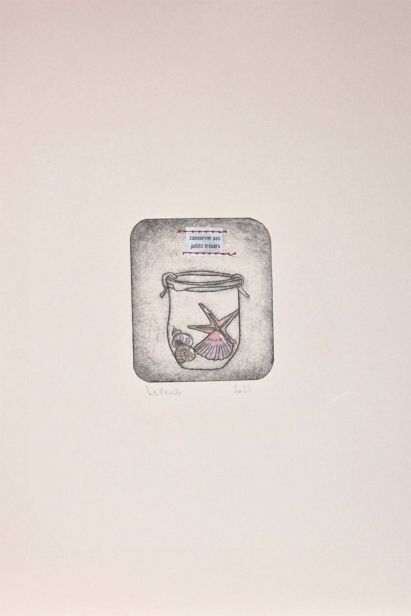 Editions d'art de NAVIEILLEVILLE a pour titre Conserver ses petits tresors style figuratif, graphique dim : NAVIEILLEVILLEprix:28