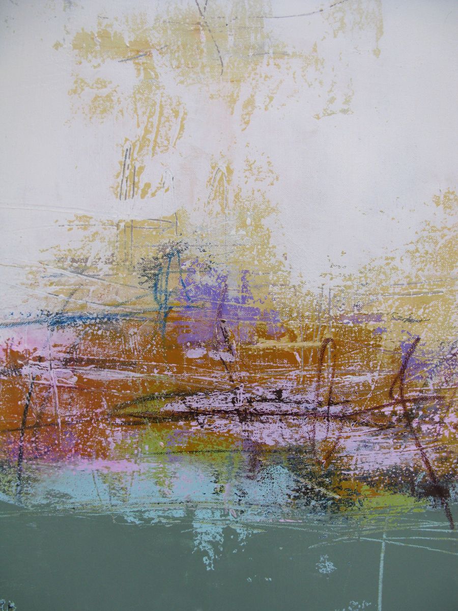 Tableau de TANIA CARRARA a pour titre Nuances Ardoise et rose style abstrait dim : TANIA CARRARAprix:950