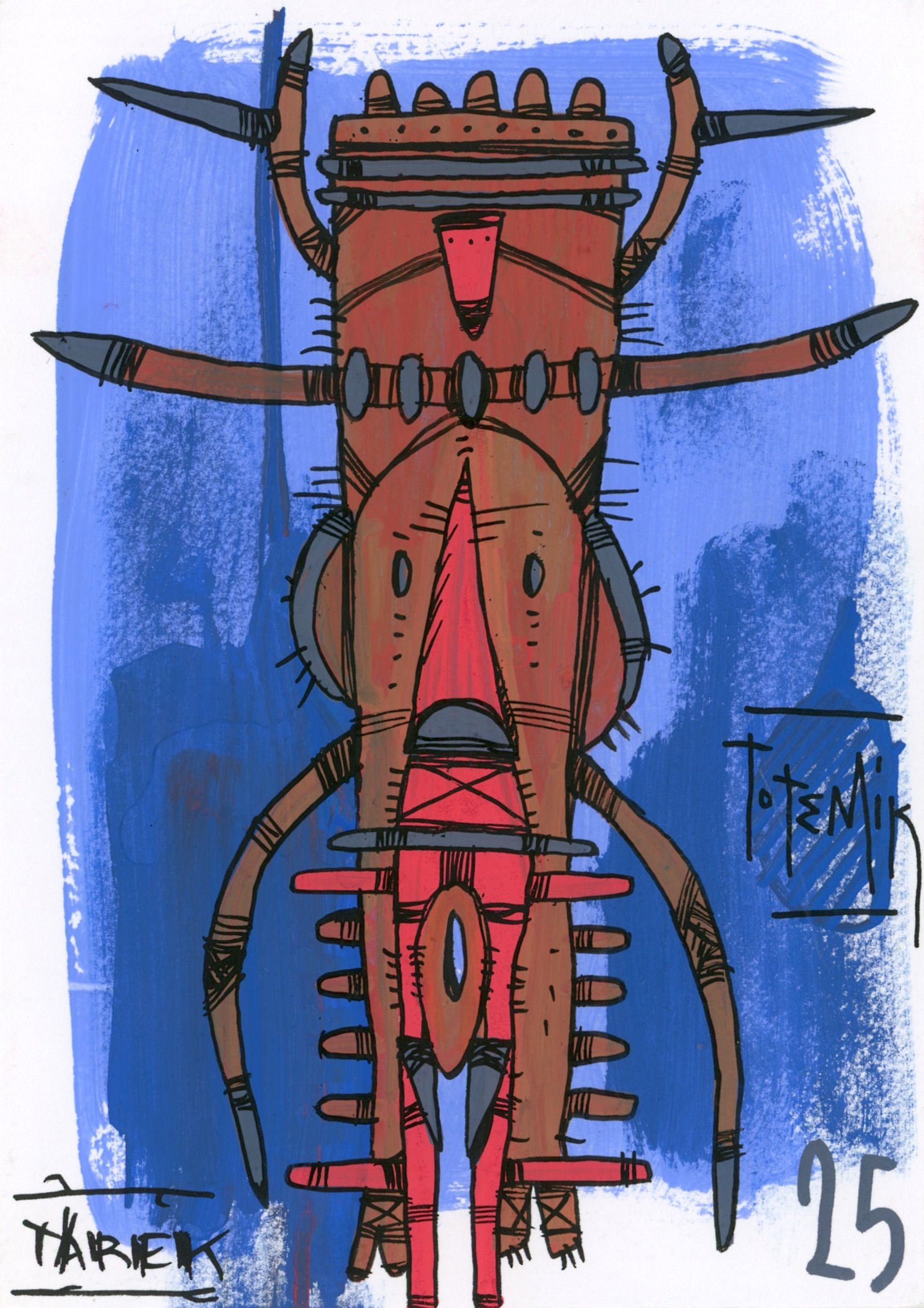 Dessin de TAREK a pour titre Totem 2 style street art dim : TAREKprix:65
