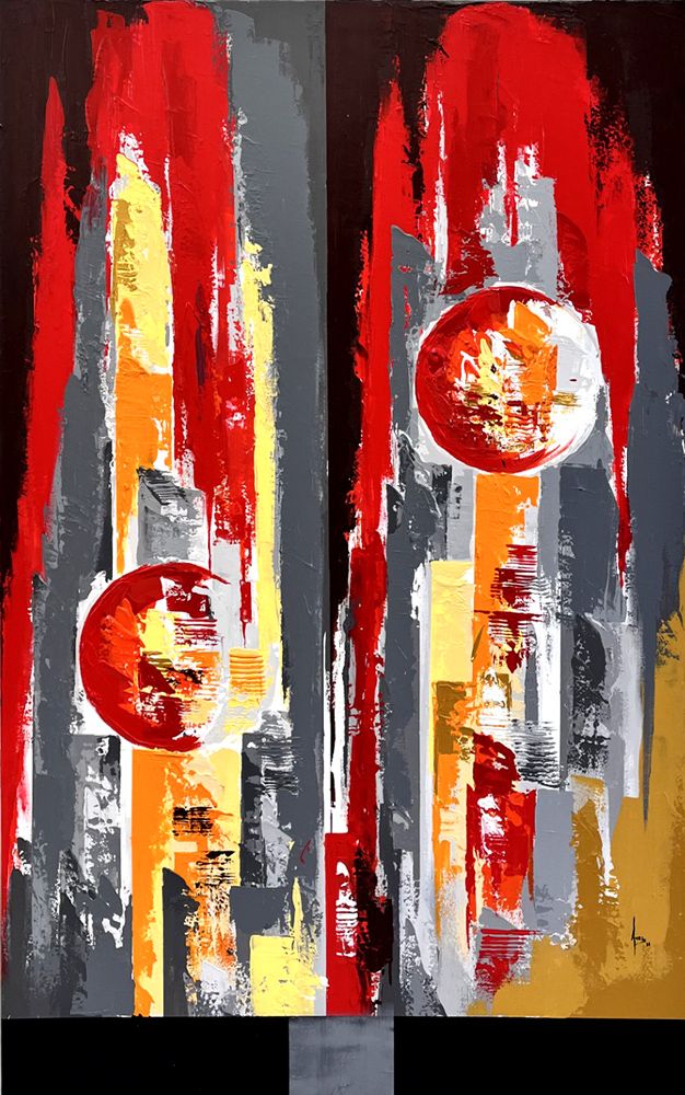 Tableau de FARID AMRAR a pour titre Peinture abstraite : Tout feu tout flamme style abstrait dim : FARID AMRARprix:1300