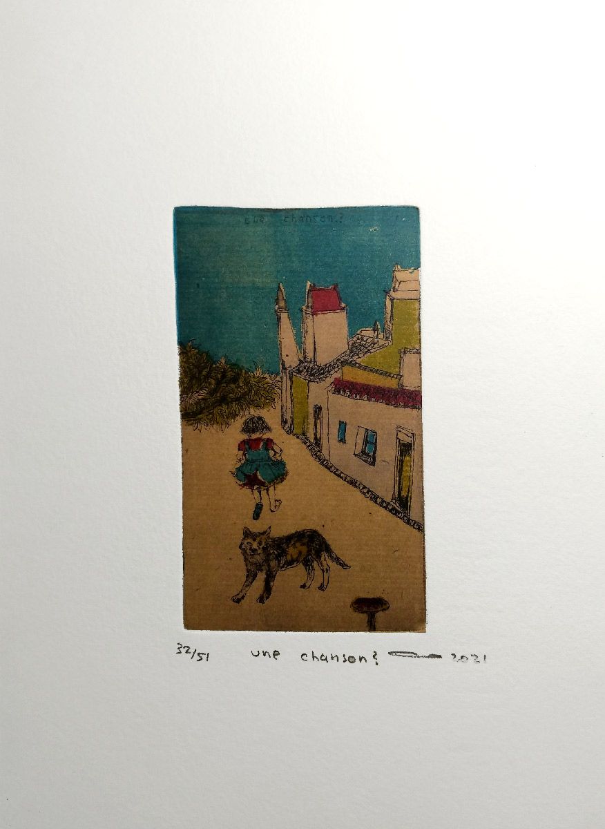 Editions d'art de ATSUKO ISHII a pour titre Une Chanson ? style figuratif dim : ATSUKO ISHIIprix:40