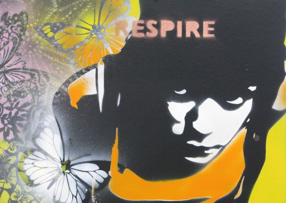 Tableau de KARO TRASS a pour titre Une bouffée d'air style street pop art, street art dim : KARO TRASSprix:170