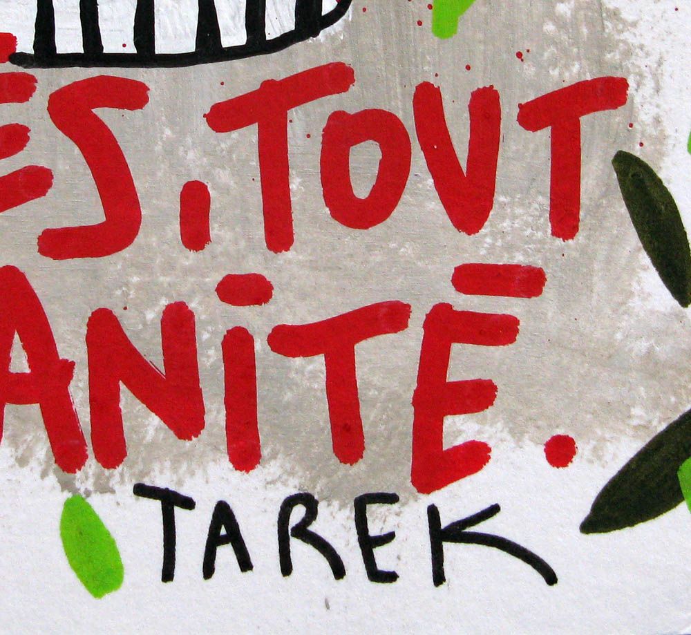 Dessin de TAREK a pour titre Vanités, tout est vanité style graffiti, street art dim : TAREKprix:70