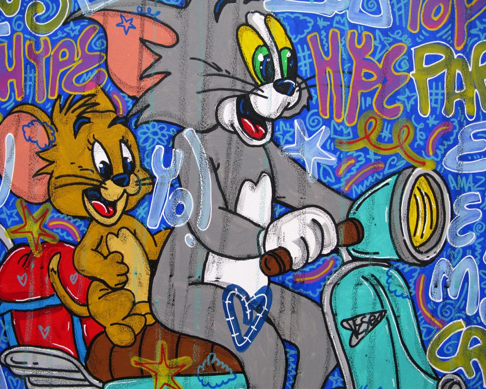 Tableau de RICO SAB a pour titre Vespa yeah style street pop art dim : RICO SABprix:800