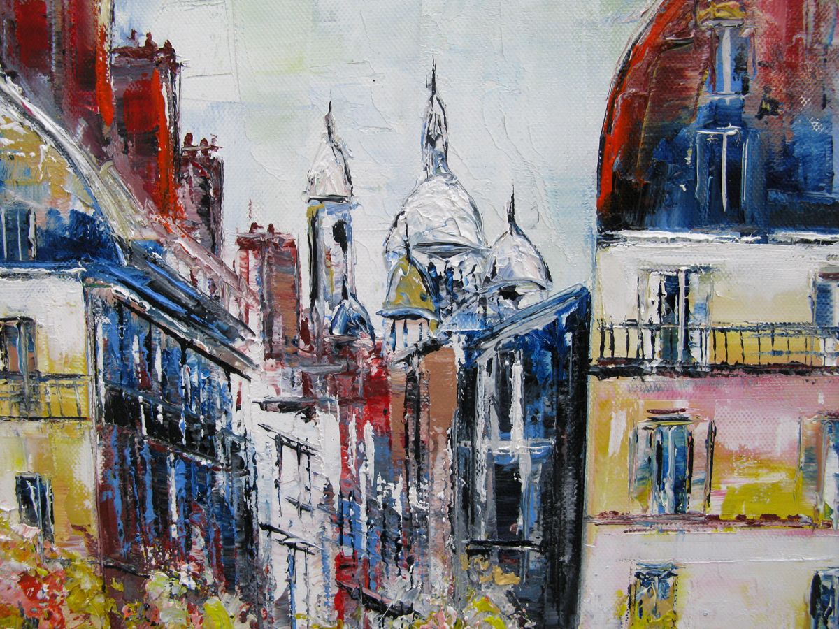Tableau de PHIL a pour titre Vue sur Montmartre, Paris style figuratif dim : PHILprix:300