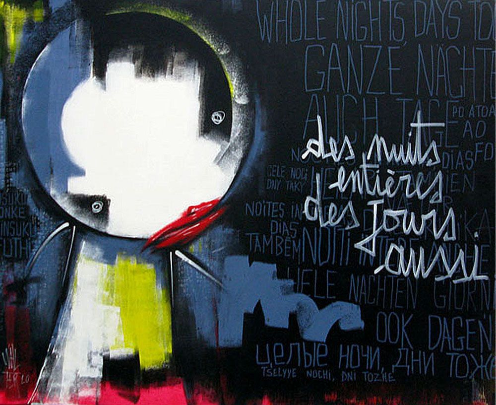 Tableau de WALTER a pour titre DES NUITS... style graphique dim : WALTERprix:800