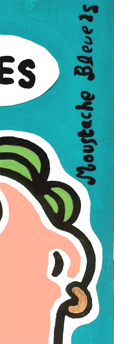 Dessin de MOUSTACHE BLEUE a pour titre We love kisses style figuratif dim : MOUSTACHE BLEUEprix:60