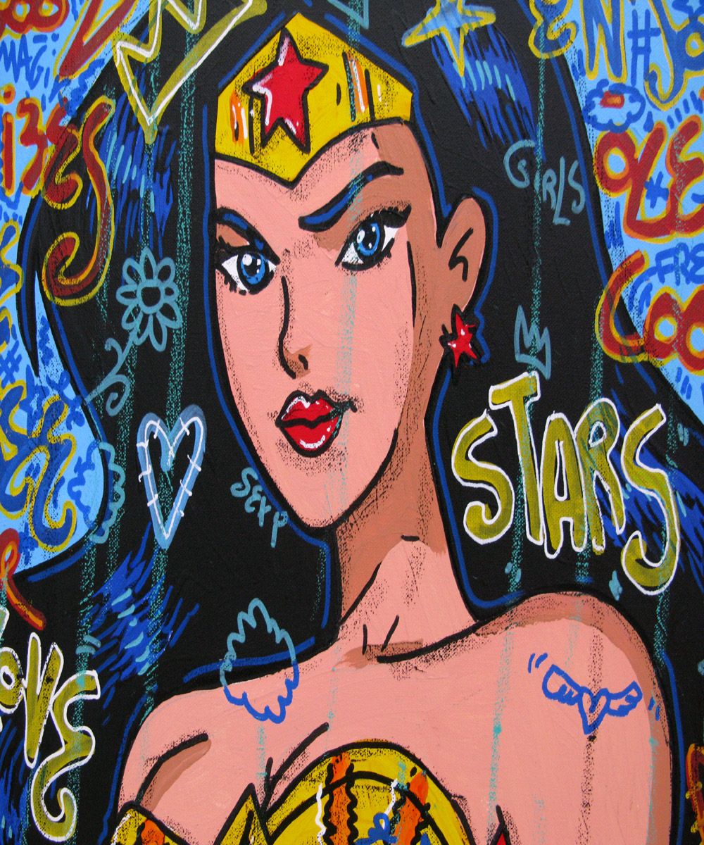 Tableau de RICO SAB a pour titre Wonder woman style street pop art dim : RICO SABprix:260