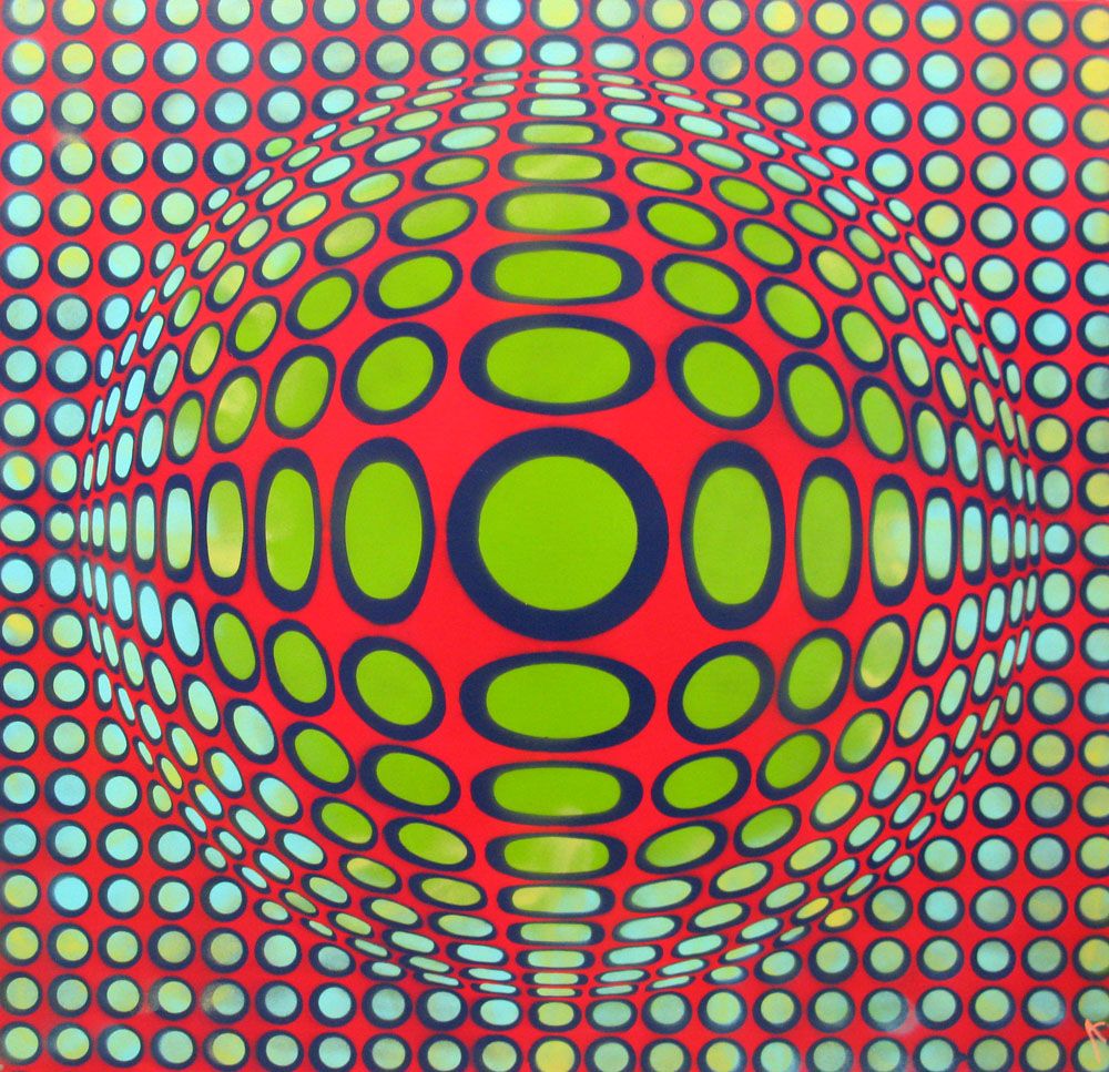 Tableau de YANN GUINCHAN a pour titre GEOMETUDE II style abstrait dim : YANN GUINCHANprix: