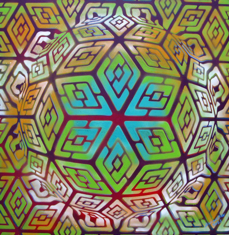 Tableau de YANN GUINCHAN a pour titre Geodesique 3 style graphique dim : YANN GUINCHANprix:600