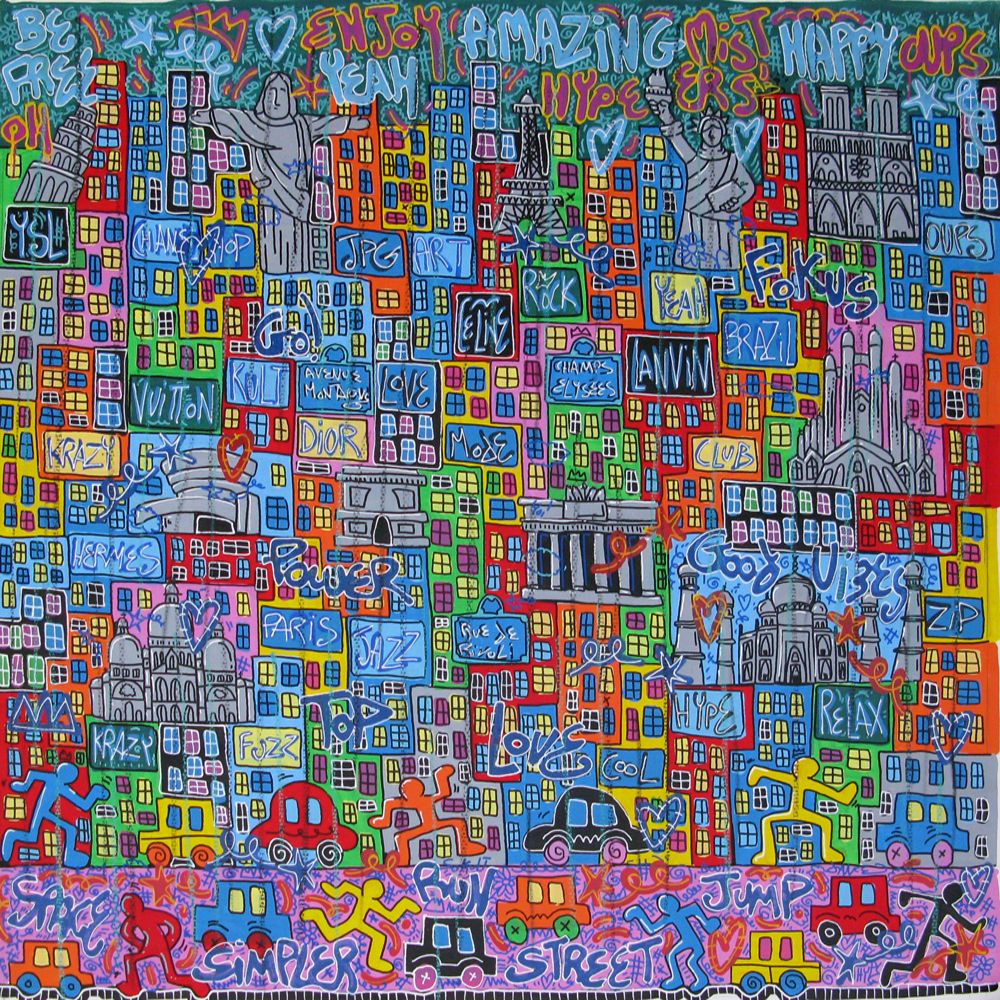 Tableau de RICO SAB a pour titre Amazing cities style street pop art, street art dim : RICO SABprix:1900